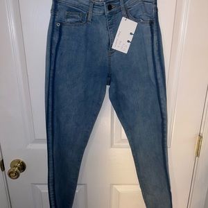American thread size 4 jeans with cool, double blue stripe downsides